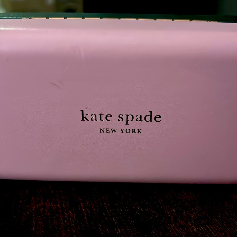Kate Spade Pink and Green Hard Shell glasses case